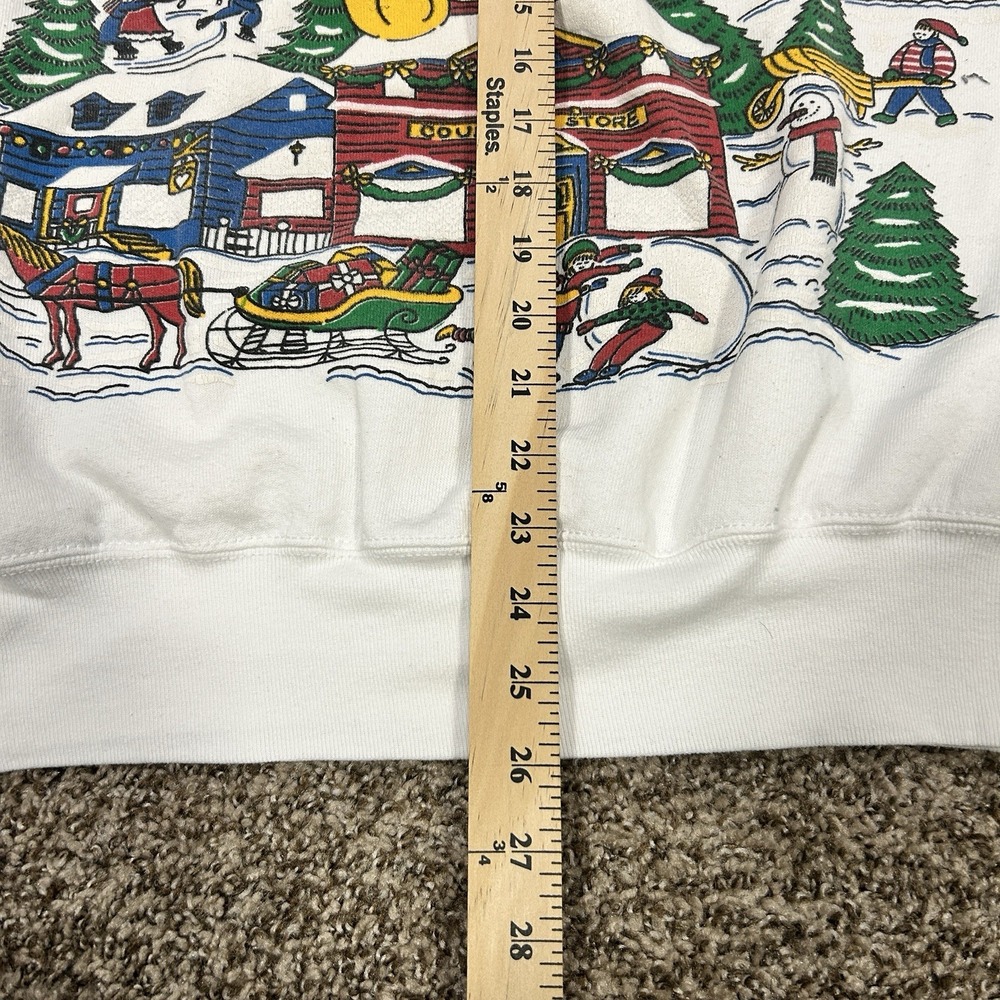 Vintage Fruit Of The Loom Christmas Graphic Crewneck Sweatshirt Adult XL 90s - Picture 6 of 8